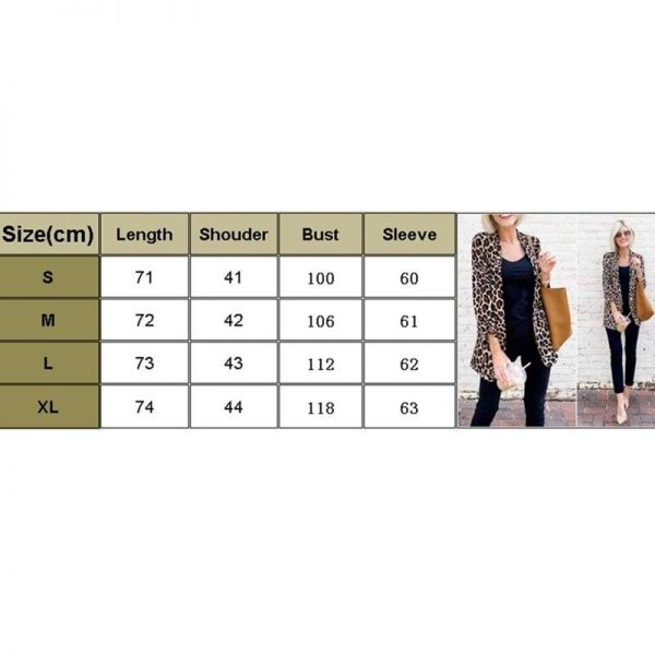 The Best Women Fashion OL Blazer Suit Ladies Long Sleeves Leopard Cardigan Slim Fit Casual Jacket Coat Outwear Streetwear Online - Takalr