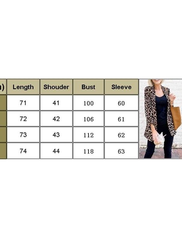 The Best Women Fashion OL Blazer Suit Ladies Long Sleeves Leopard Cardigan Slim Fit Casual Jacket Coat Outwear Streetwear Online - Takalr