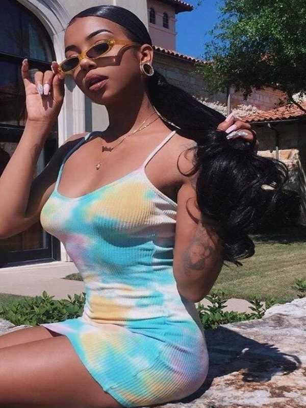 The Best Women Fashion Tie Dye Dress Casual Holiday Summer Sleeveless Bodycon Beach Slim Short Mini Dresses Sundress Online - Takalr