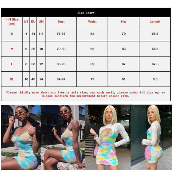 The Best Women Fashion Tie Dye Dress Casual Holiday Summer Sleeveless Bodycon Beach Slim Short Mini Dresses Sundress Online - Takalr