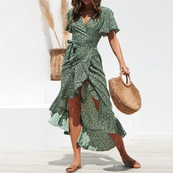 The Best Women Floral Print Boho Long Chiffon Dress Online - Source Silk