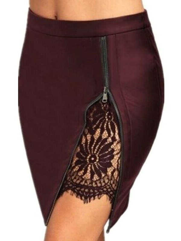 The Best Women Formal Lace Leather High Waist Short Skirt OL Ladies Summer Casual Bodycon Slim Mini Skirt Pencil Sundress Online - Takalr