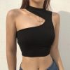 The Best Women Girls Summer Vest Crop Top Shirt Blouse Casual Slim Black Tanks Online - Takalr