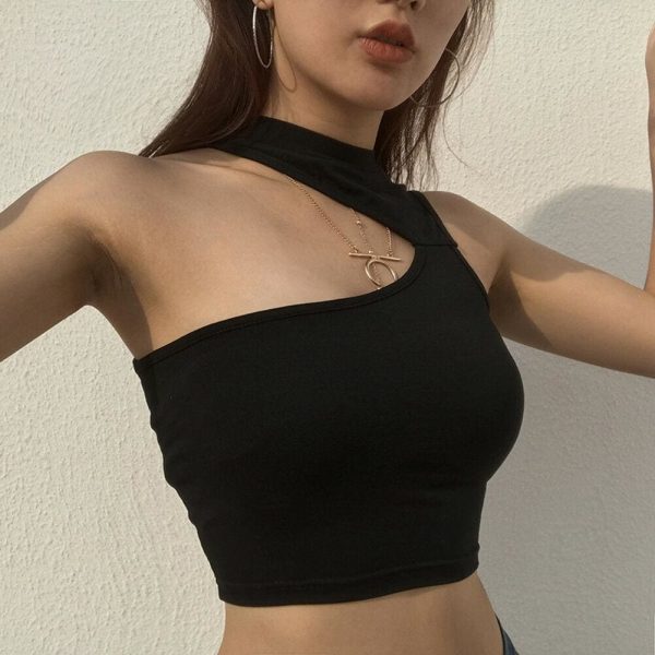 The Best Women Girls Summer Vest Crop Top Shirt Blouse Casual Slim Black Tanks Online - Takalr