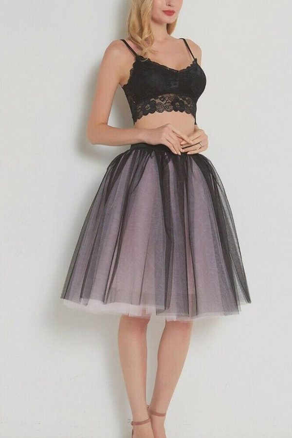 The Best Women Gradient Suspender Skirt Ladies Casual Elastic High Waist Five Layer Veil  Mesh Tulle Skirt Summer Evening Party Sundress Online - Takalr