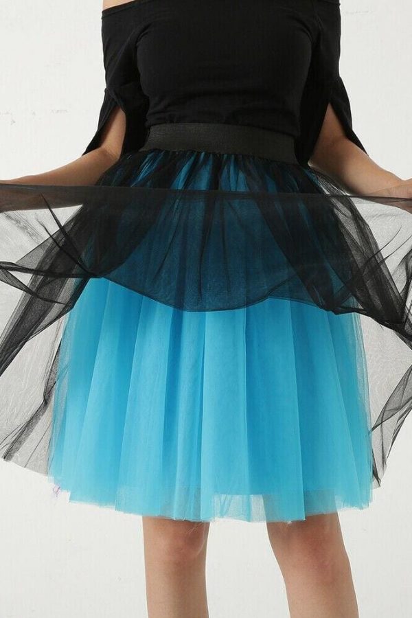 The Best Women Gradient Suspender Skirt Ladies Casual Elastic High Waist Five Layer Veil  Mesh Tulle Skirt Summer Evening Party Sundress Online - Takalr