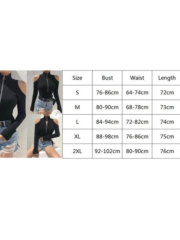 The Best Women High Neck Bodysuit Cold Shoulder Stretch Leotard Body Tops Autumn Winter Slim Jumpsuit Big Size Zipper Neck Jumpsuit S-2XL Online - Takalr