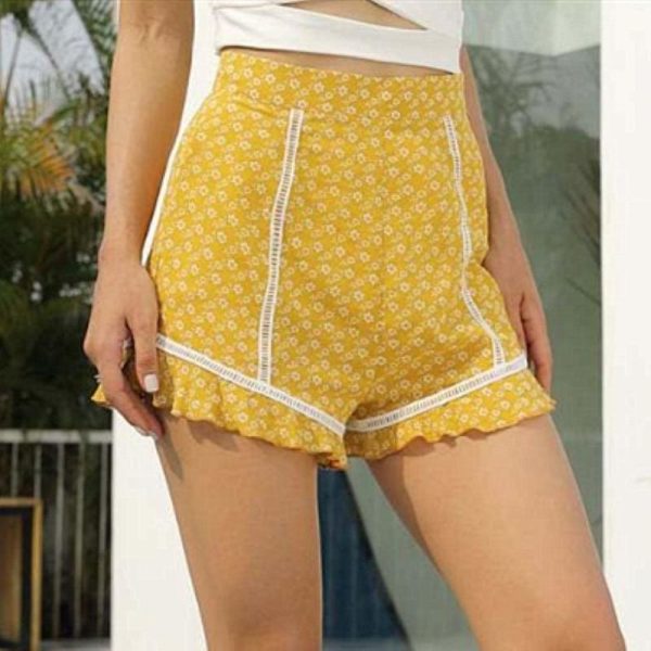 The Best Women High Waist Hot Shorts Ladies Foral Stylish Loose Beach Summer Ladies Comfort Fit Casual Short Trousers Online - Takalr