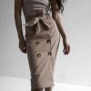 The Best Women High Waist Long Skirt Tie Belt Buttons Ladies Summer Beach Holiday Casual Ruffle Wrap Sundress Online - Source Silk