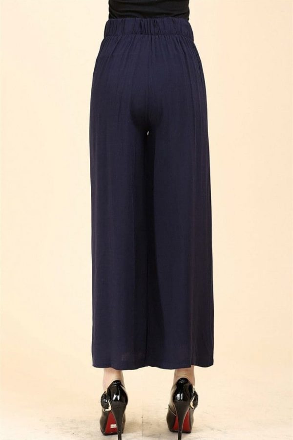 The Best Women High waist Nine Pants Cotton linen Wide-legged Pants Online - Takalr