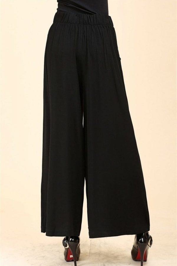 The Best Women High waist Nine Pants Cotton linen Wide-legged Pants Online - Takalr