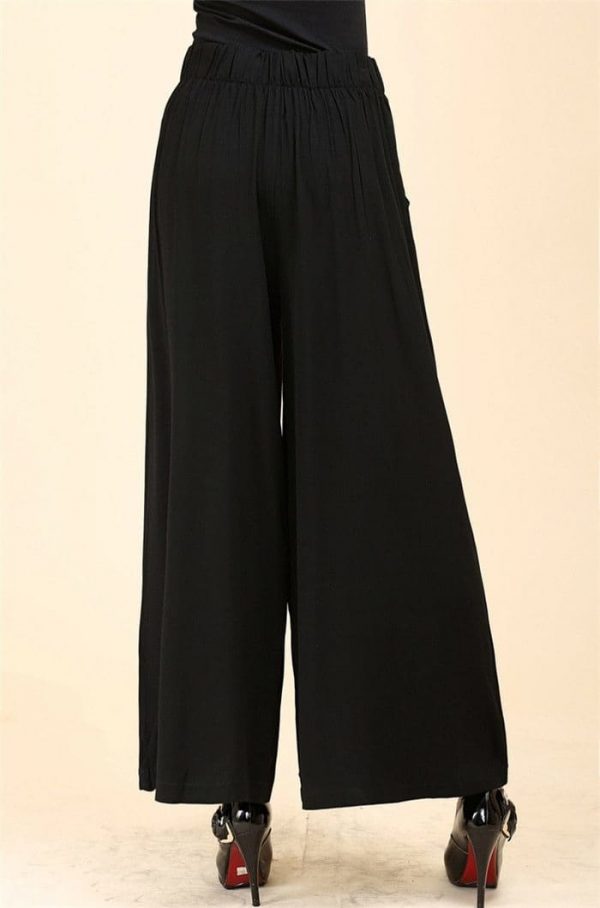 The Best Women High waist Nine Pants Cotton linen Wide-legged Pants Online - Takalr