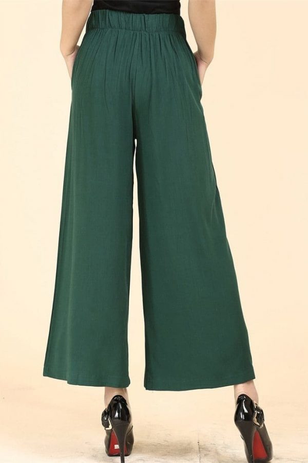 The Best Women High waist Nine Pants Cotton linen Wide-legged Pants Online - Takalr