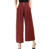 The Best Women High waist Nine Pants Cotton linen Wide-legged Pants Online - Takalr