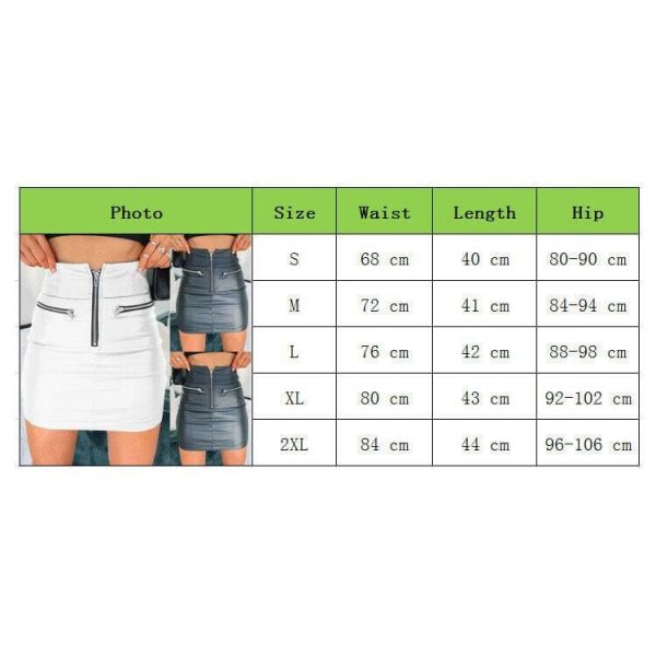 The Best Women High Waist PU Leather Bodycon Mini Skirt Ladies Evening Party Zipper Skirt Online - Takalr