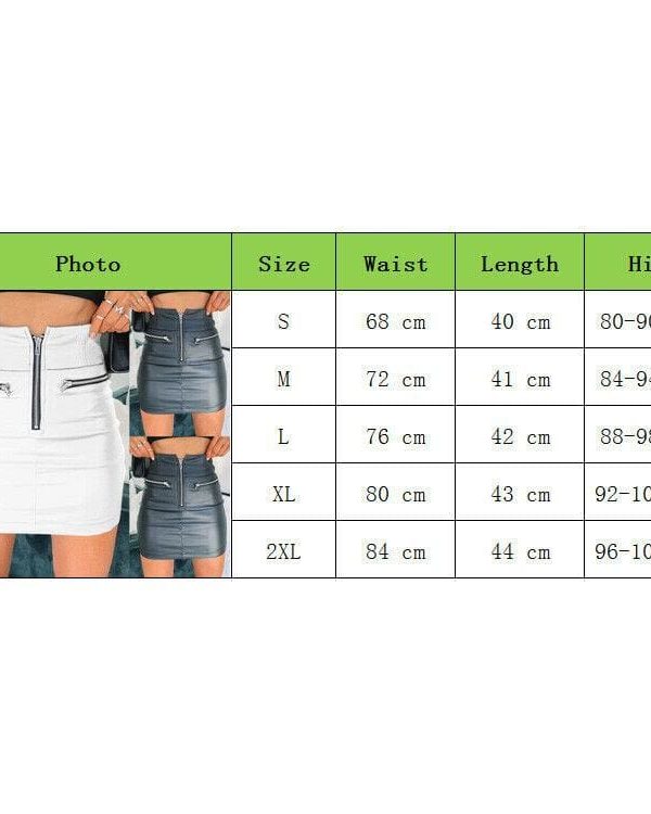 The Best Women High Waist PU Leather Bodycon Mini Skirt Ladies Evening Party Zipper Skirt Online - Takalr