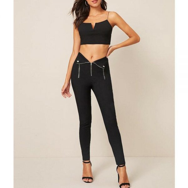 The Best Women High Waist Skinny Jeggings Stretchy Pants Workout Gym Fitness Leggings Pencil Tight Trousers Bottoms Online - Takalr