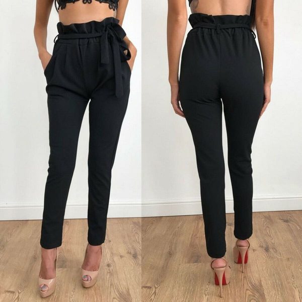 The Best Women High Waist Slim Skinny Leggings Ladies Solid OL Work Casual Stretchy Trousers Summer Thin Plain Pencil Pants Online - Takalr