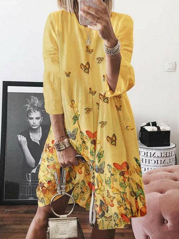 The Best Women Holiday Autumn Long Sleeve A-Line Ladies Casual Maxi Dress Summer Boho Beach Dress Sundress Online - Takalr