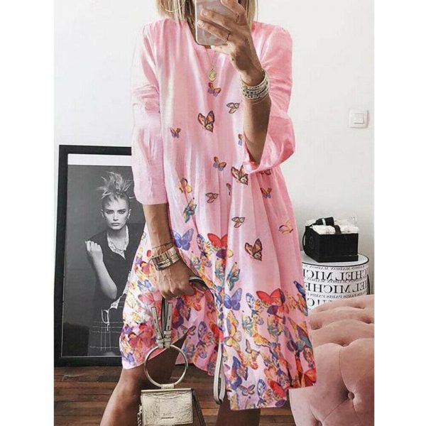 The Best Women Holiday Autumn Long Sleeve A-Line Ladies Casual Maxi Dress Summer Boho Beach Dress Sundress Online - Takalr