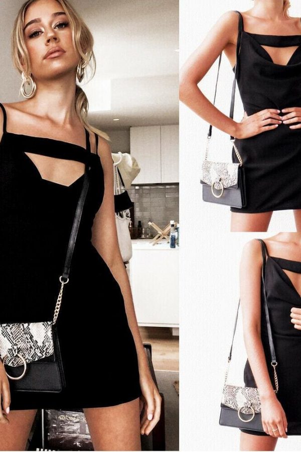 The Best Women Holiday Strappy Bodycon Sleeveless Slim Black Dress Ladies Summer Beach Party Mini Sundress New Online - Takalr