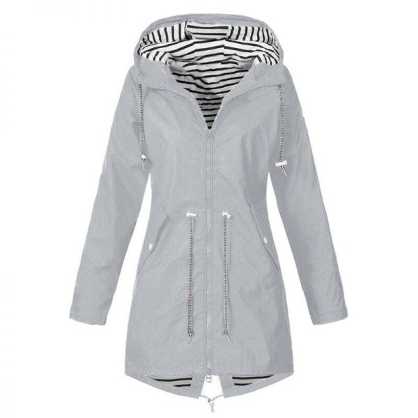 The Best Women Hooded Coat Windproof Rain Coat Parka Zip Jacket Online - Takalr