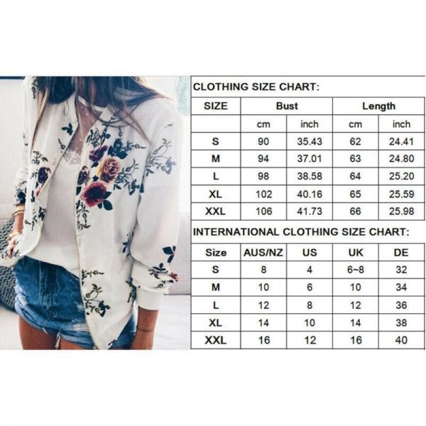 The Best Women Jacket Lady Bomber Floral Print Street Outwears Polyester Online - Takalr