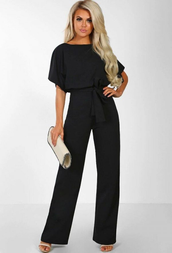 The Best Women Jumpsuit Fashion Bodysuit Crew Neck Short Sleeve Summer Cool Romper Ladies Casual Long Strappy Playsuits Online - Takalr