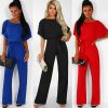 The Best Women Jumpsuit Fashion Bodysuit Crew Neck Short Sleeve Summer Cool Romper Ladies Casual Long Strappy Playsuits Online - Takalr