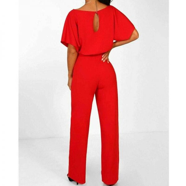 The Best Women Jumpsuit Fashion Bodysuit Crew Neck Short Sleeve Summer Cool Romper Ladies Casual Long Strappy Playsuits Online - Takalr