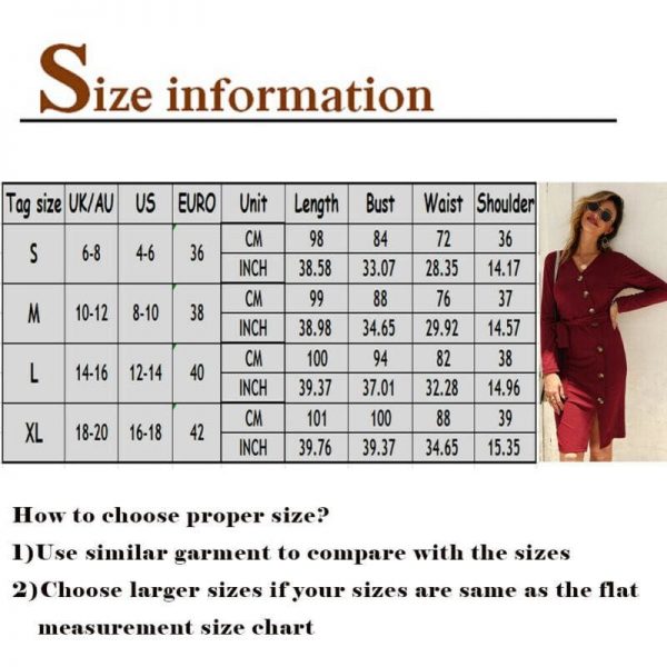 The Best Women Knitted Sweater Bodycon Dress New Ladies Casual V-neck Button Autumn Winter Elegant Women Jumper Dress Online - Takalr