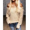 The Best Women Knitted Sweater Jumper Blouse Shirt Autumn Winter Off Shoulder Casual Sweatshirt Pullover Blouse Tunic Tops Online - Takalr