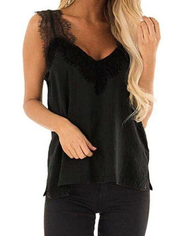 The Best Women Lace Sleeveless Tank Tops Vest Ladies Backless Sexy Summer Loose Camisole Blouse Casual Beach Shirt New Online - Takalr