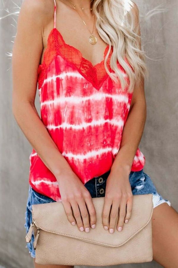 The Best Women Lace Strap Cami Tank Tops Vest Fashion Ladies Summer Loose Beach Sleeveless Casual Camisole Shirt Online - Takalr