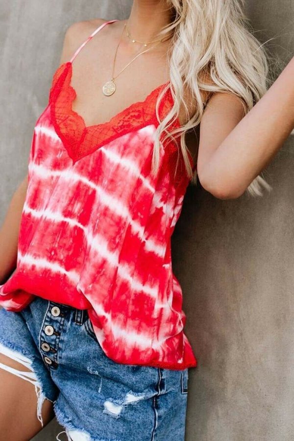 The Best Women Lace Strap Cami Tank Tops Vest Fashion Ladies Summer Loose Beach Sleeveless Casual Camisole Shirt Online - Takalr