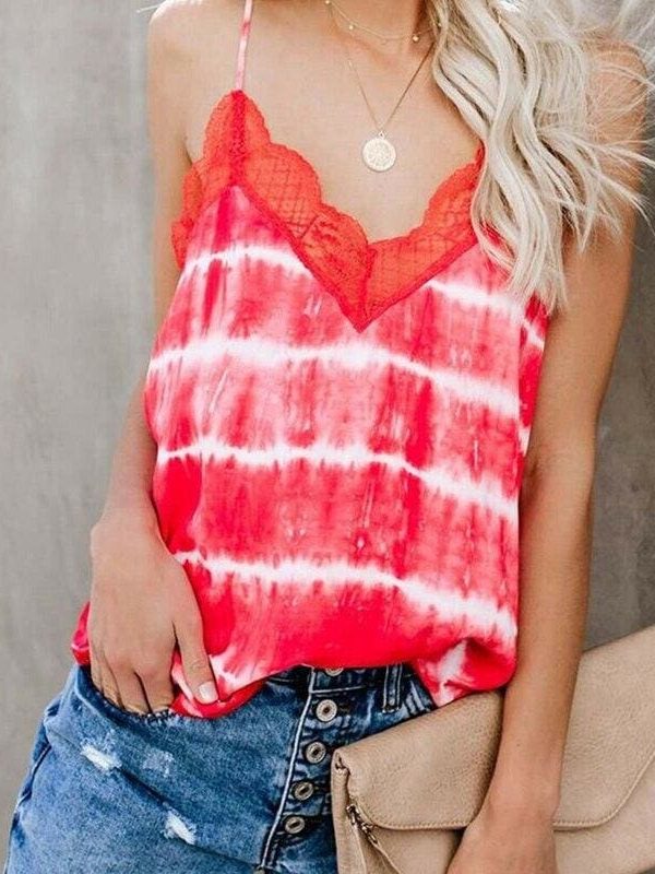 The Best Women Lace Strap Cami Tank Tops Vest Fashion Ladies Summer Loose Beach Sleeveless Casual Camisole Shirt Online - Takalr