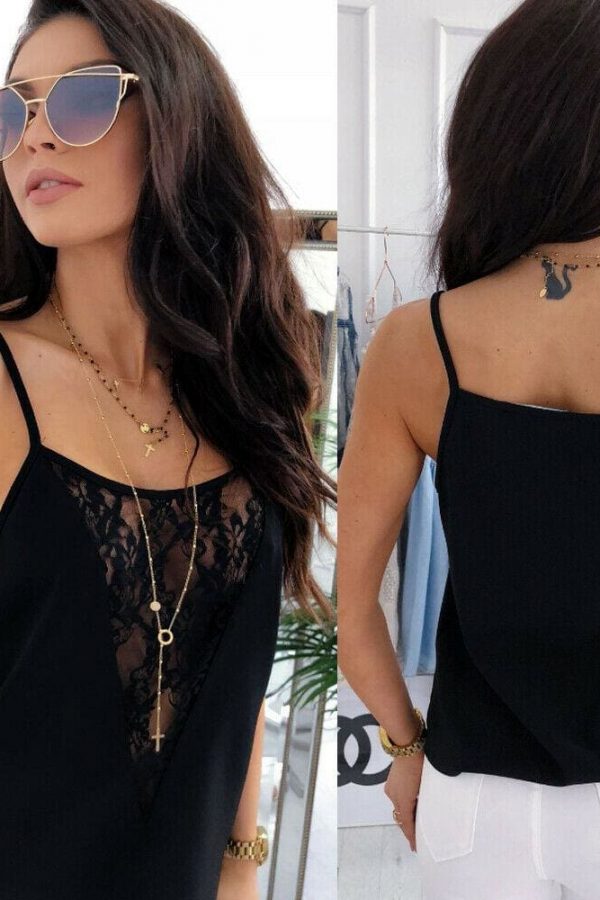 The Best Women Lace Vest Sleeveless Loose Camisole Fashion Ladies Summer Beach Casual V-Neck Tank Tops Blouse Shirts Online - Takalr