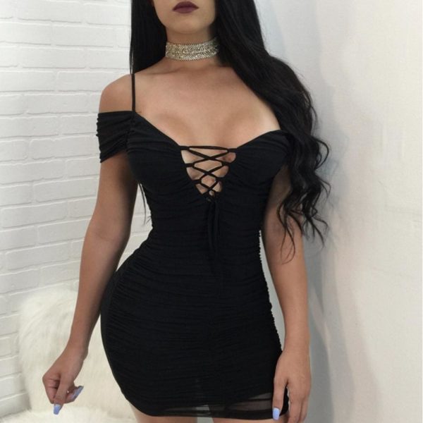 The Best Women Ladies Bandage Bodycon Short Mini Dress Off Shoulder Evening Party Clubwear Summer Dress Sundress Online - Takalr