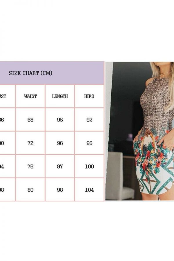 The Best Women Ladies Boho Round Neck Braided Floral Fashion High Waist Sleeveless Summer Casual Beach Mini Dress Sundress Online - Takalr