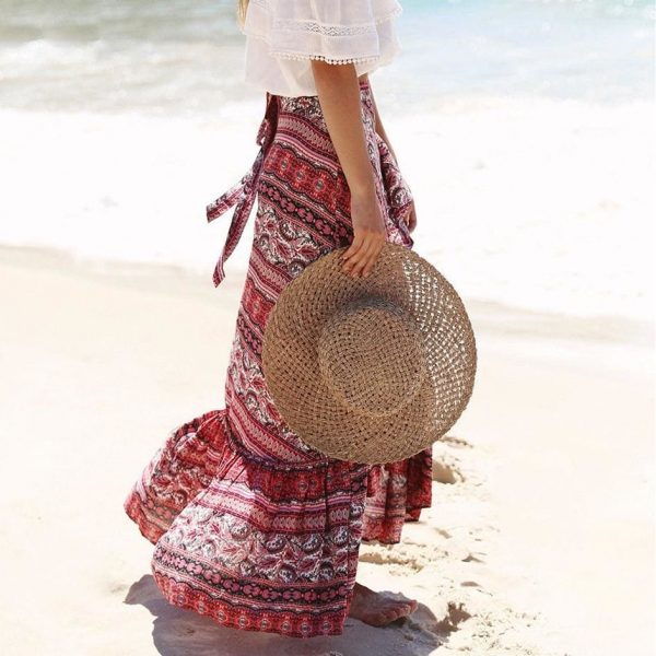 The Best Women Ladies Casual Boho Tribal Floral Skirt Female Summer Beachwear Party Casual Long Maxi Skirt Sundress Online - Takalr