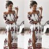 The Best Women Ladies Clothing Dress Chiffon Floral Long Sleeve Party Flower Casual Long Maxi Dresses Women Summer Sundress Online - Takalr