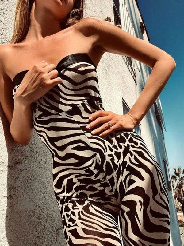 The Best Women Ladies Clubwear Sleeveless Playsuit Bodycon Party Long Trousers Jumpsuit Romper Skinny Print Bodysuit Online - Takalr