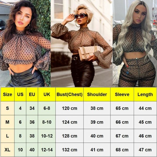 The Best Women Ladies Dot Long Sleeve High Neck Loose T-Shirts Fashion Holiday Summer Casual Beach Tops Shirt Streetwear Online - Takalr