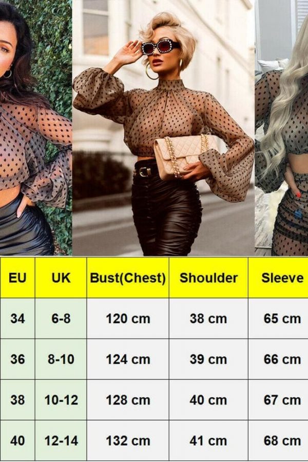 The Best Women Ladies Dot Long Sleeve High Neck Loose T-Shirts Fashion Holiday Summer Casual Beach Tops Shirt Streetwear Online - Takalr