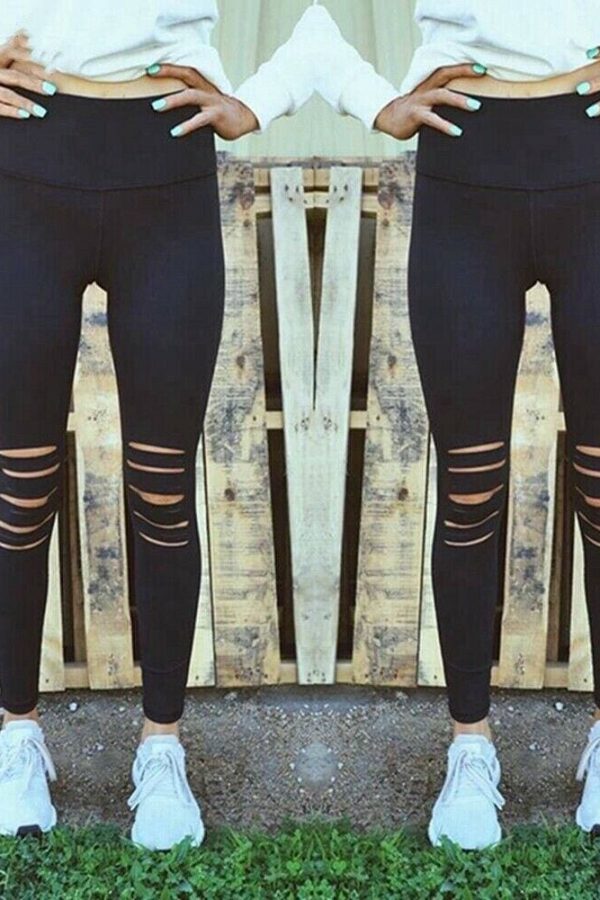 The Best Women Ladies Elastic Stretchy Pencil Pants High Waist Skinny Jeggings Jeans Casual Running Fitness Slim Trousers Online - Takalr