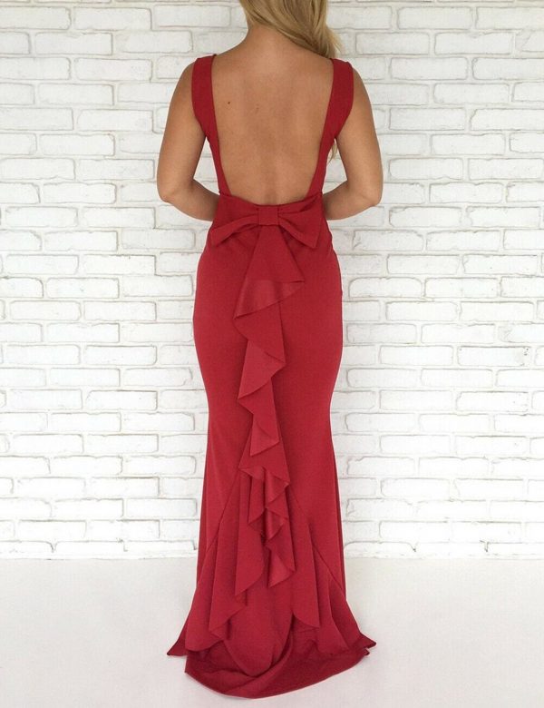 The Best Women Ladies Formal Backless Long Dress Party Ball Prom Gown Wedding Bridesmaid Sleeveless O-Neck Long Maxi Dress Online - Takalr