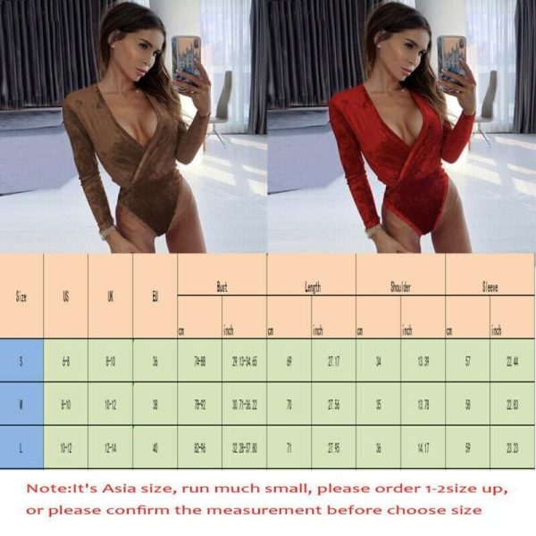 The Best Women Ladies Jumpsuit Bodycon Bodysuit Top Autumn Party Slim Fit Romper Blouse Long Sleeve Cubwear Online - Takalr