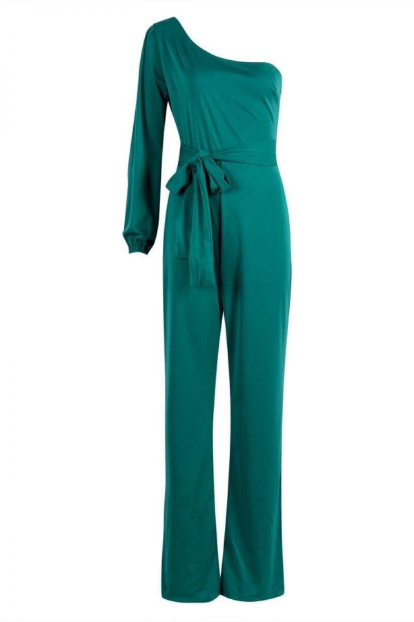 The Best Women Ladies Jumpsuits Summer Clubwear Playsuit Jumpsuit Loose One Shoulder Long Trousers Black Blue Green Pink Online - Takalr