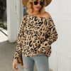 The Best Women Ladies Leopard Print Long Sleeve Loose Casual Tops Autumn Winter Warm Pullover Sweatshirt Blouse Sweater Online - Takalr