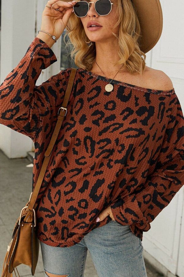 The Best Women Ladies Leopard Print Long Sleeve Loose Casual Tops Autumn Winter Warm Pullover Sweatshirt Blouse Sweater Online - Takalr